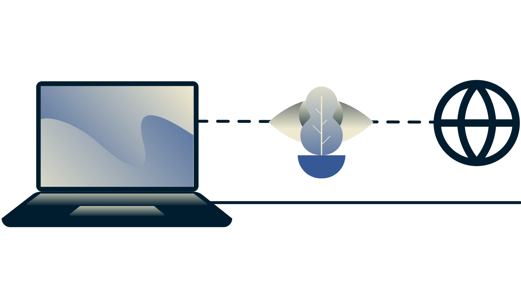 Hvordan omg&aring; struping med et VPN: Diagram som viser en internettleverand&oslash;r som ikke kan se om en bruker str&oslash;mmer video.