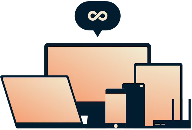 Bandwidth tanpa batas - Simbol tak terhingga pada beragam perangkat.