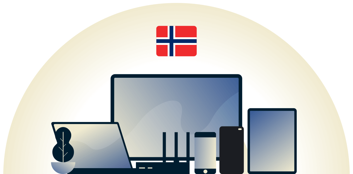 VPN for Norge som beskytter en rekke enheter.